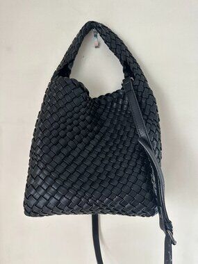 Black Woven Crossbody Bag